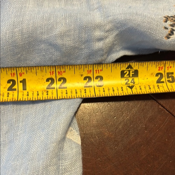 Chic Light Blue Linen Floral Blouse Made in Italy - Picture 7 of 10